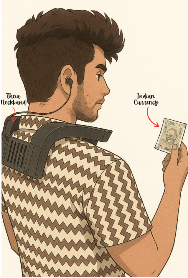 User with THEIA recognizing currency